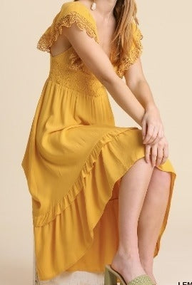 Lemon Mid Length Dress