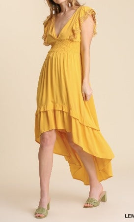 Lemon Mid Length Dress