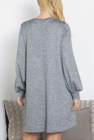 Gray and Silver Round Neck Dress