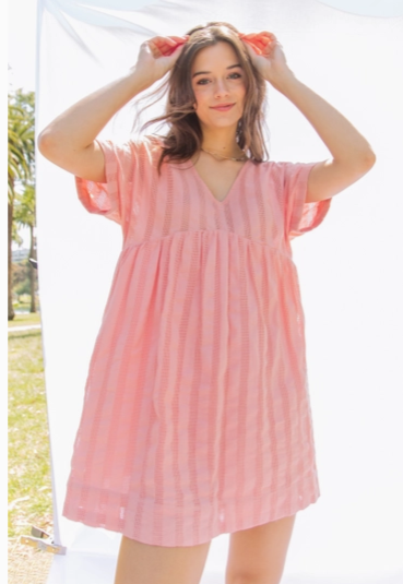 Pale Pink Round Neck Dress