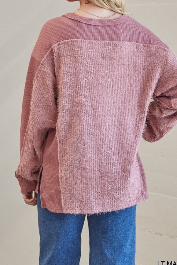 Thermal Mohair Look Knit top