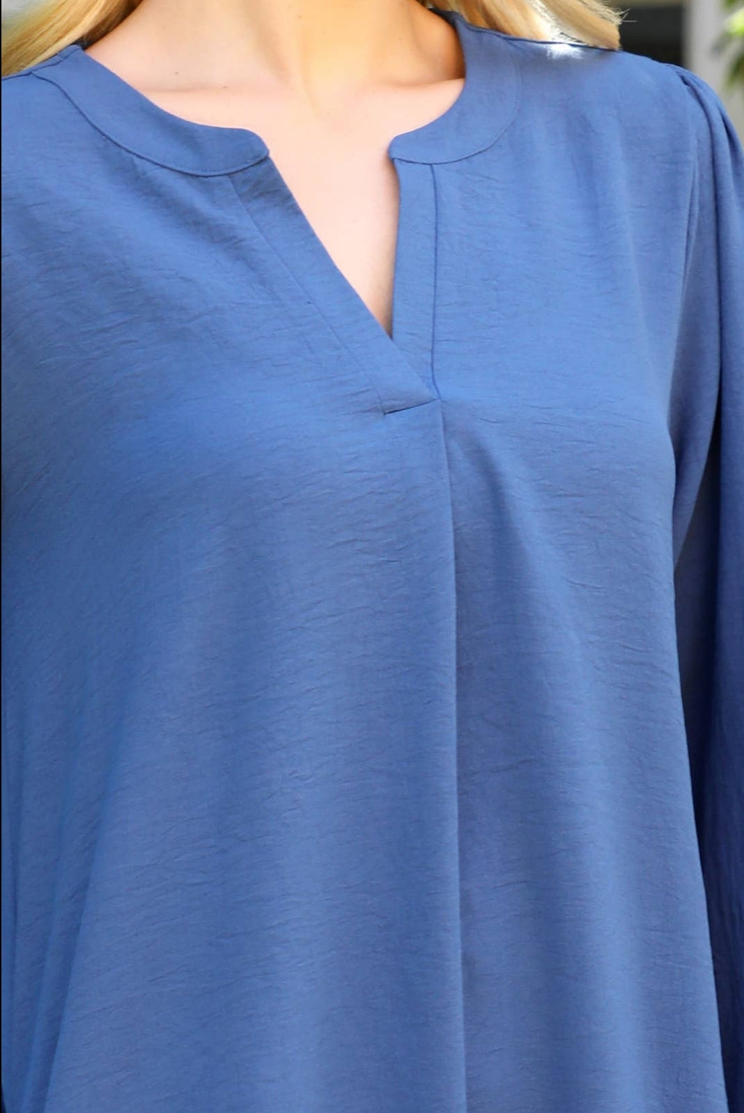 Blue V-neck Dress