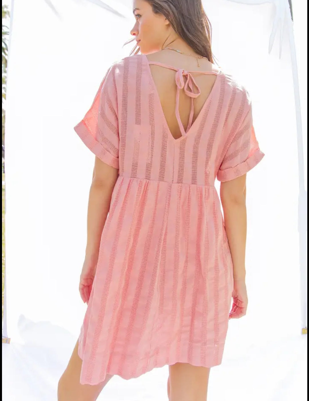 Pale Pink Round Neck Dress