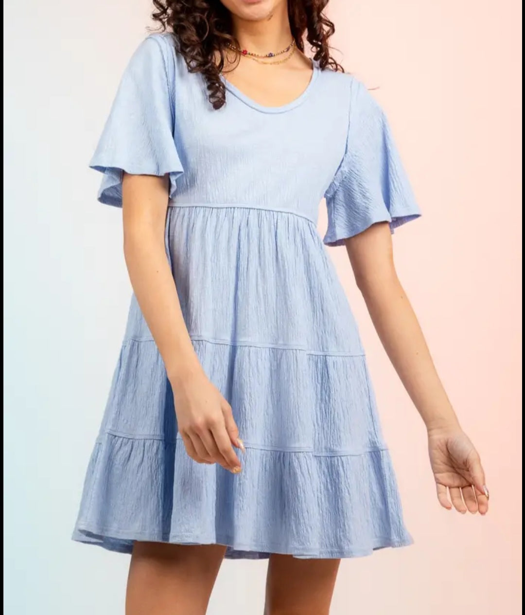 Lt. Blue Round Neck Dress