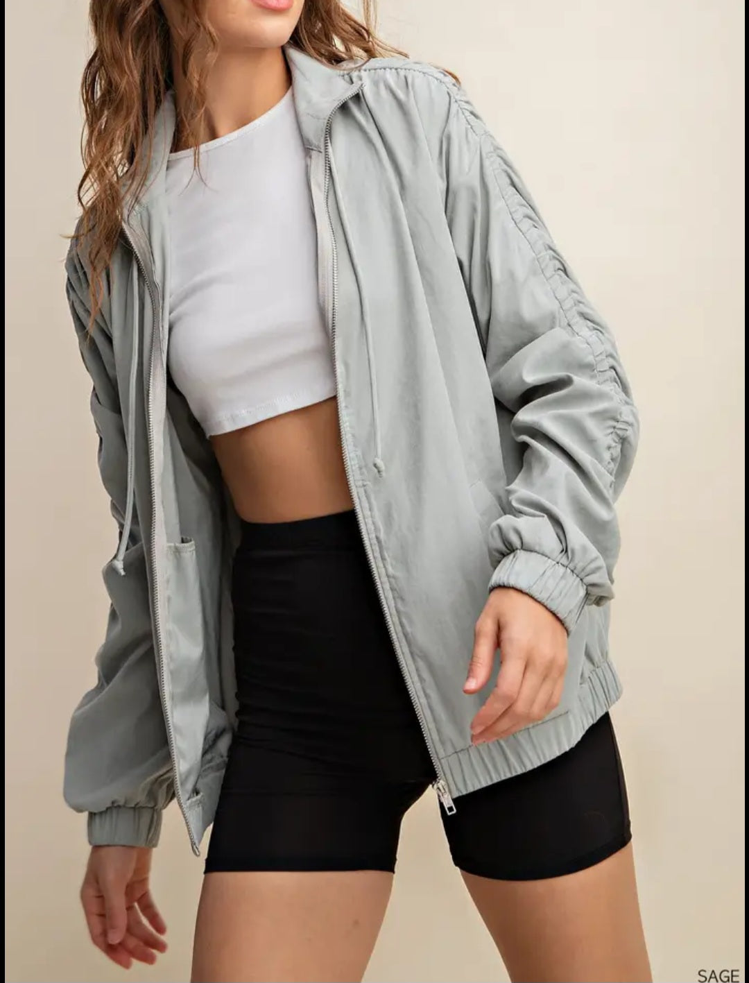 Pale Gray bomber Style Jacket