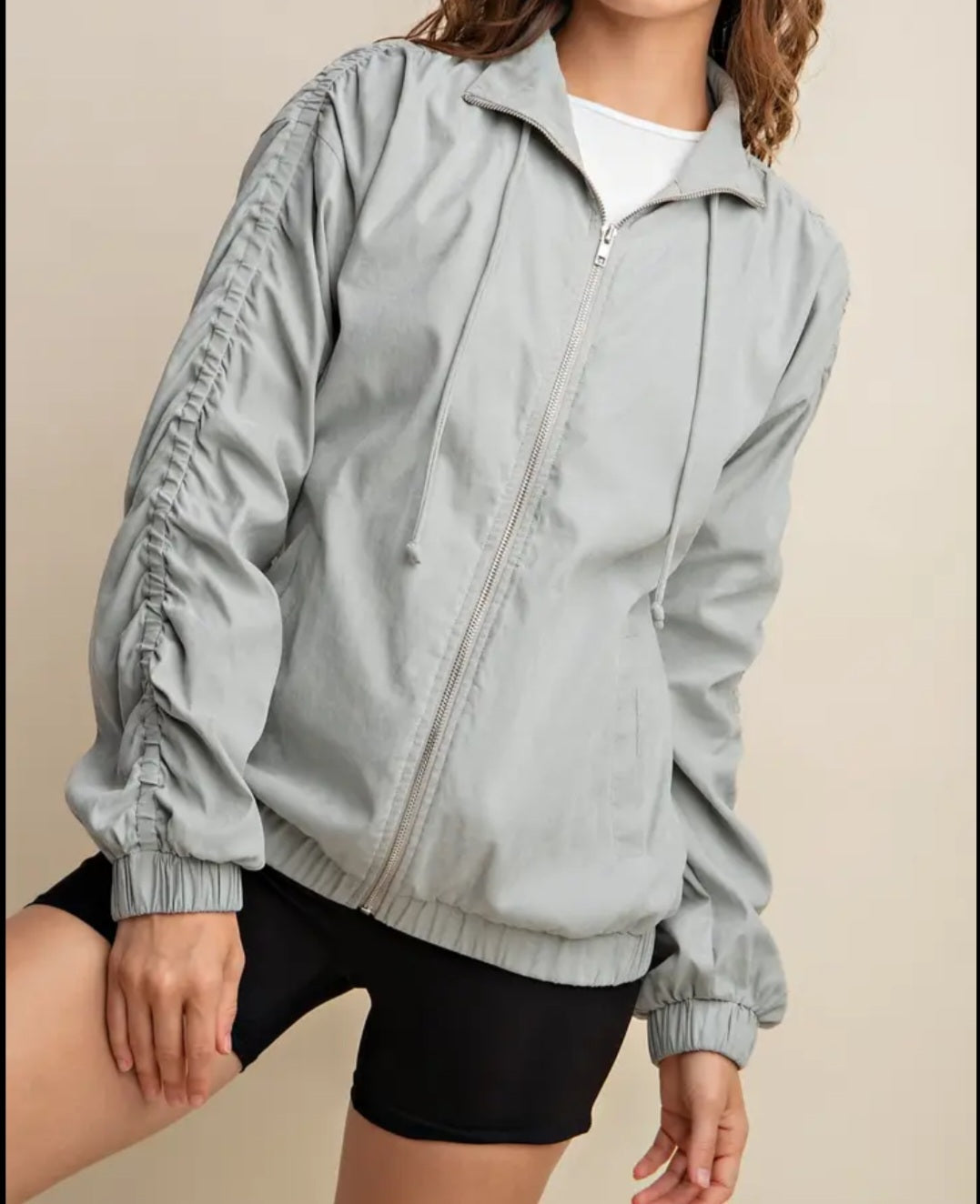 Pale Gray bomber Style Jacket