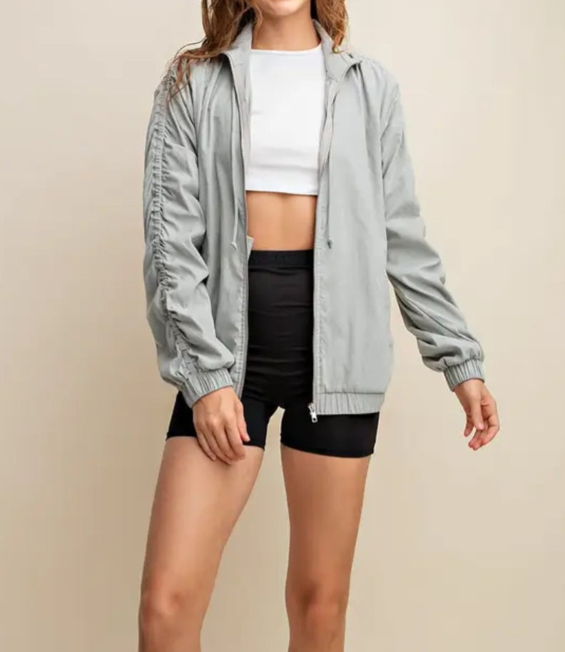 Pale Gray bomber Style Jacket