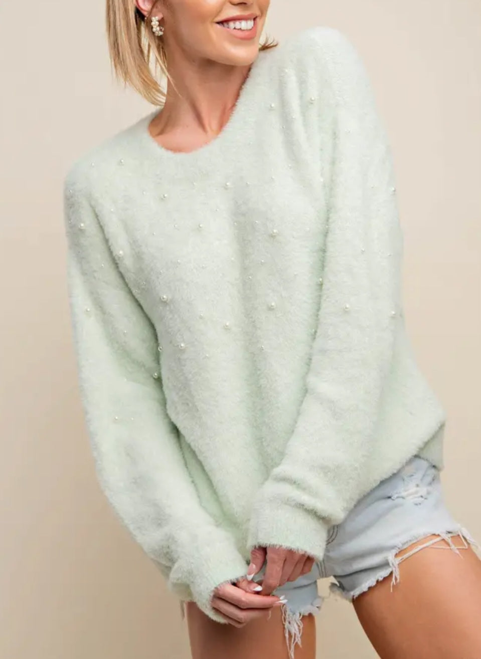 Pearl Mint Green Sweater