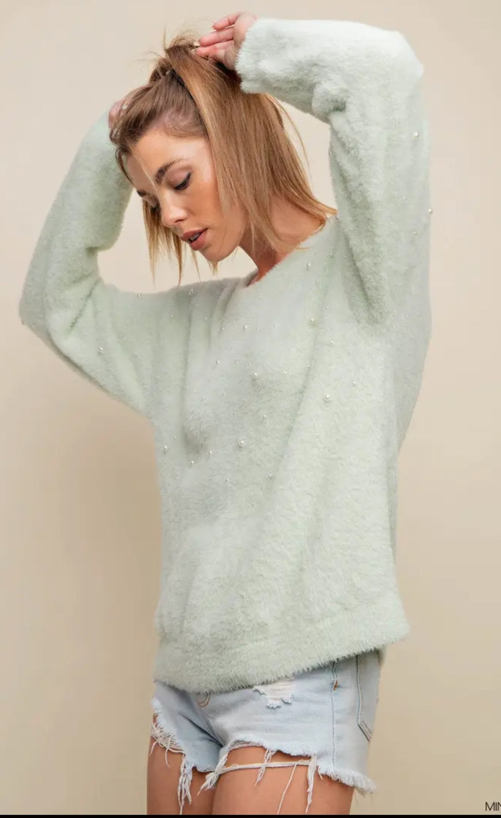 Pearl Mint Green Sweater