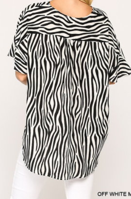 Short Sleeve Black And White Top