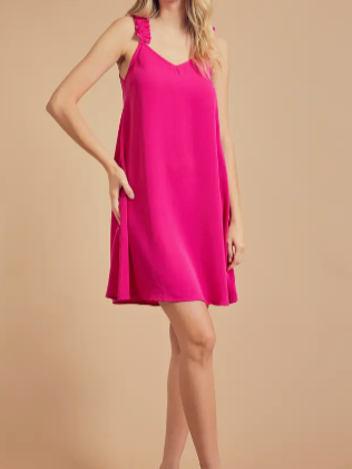 Fuchsia Colored Short Dress